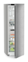 Productafbeelding, Perspectief: Schuin half geopend gedecoreerd, Vrijstaande koelkast met EasyFresh, Kleur behuizing: zilver, Kleur deur: edelstaal