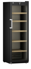 Product image, Perspective: oblique closed empty, Wine storage cabinet, Casing colour: black, Door colour: black