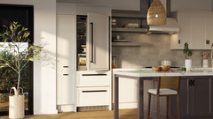 Product image, Perspective: milieu, Combined refrigerator-freezer with NoFrost for integrated use, Casing colour: white