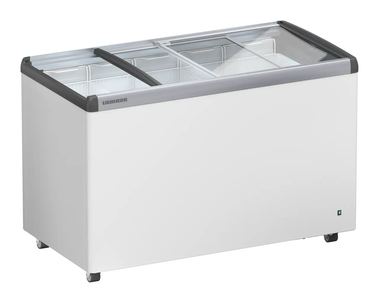 Product image, Perspective: oblique half-open empty, Ice-cream chest freezer, Casing colour: white
