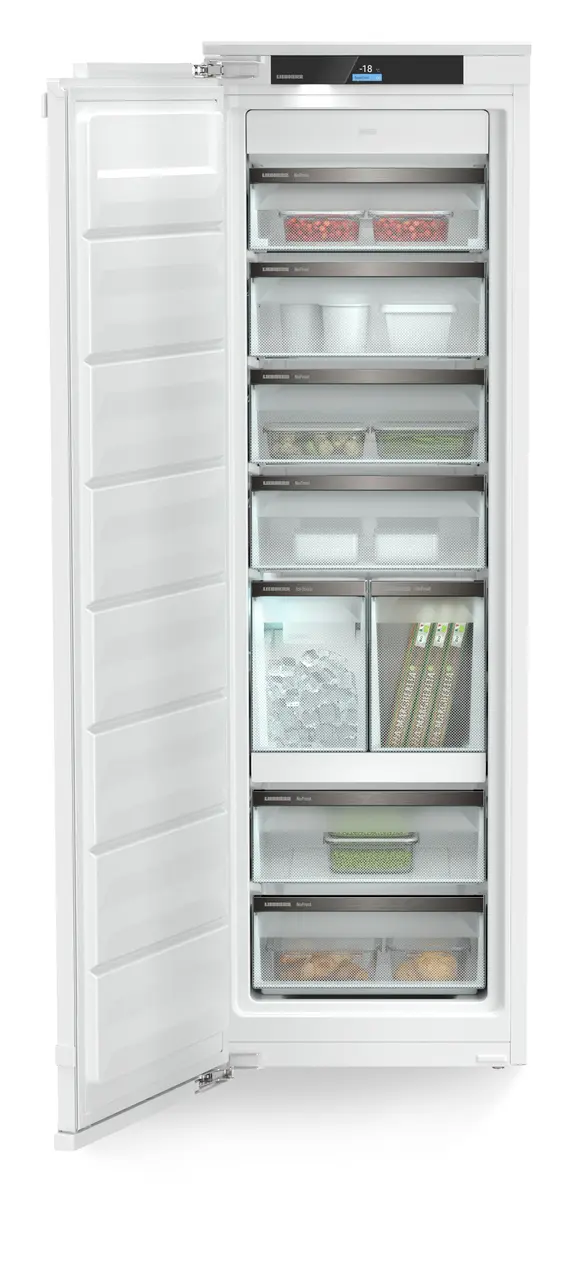 Produkt-Bild, Perspektive: gerade offen dekoriert, Integrierbarer Gefrierschrank mit NoFrost und IceTower