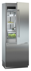 Product image, Perspective: oblique half-open decorated, Combined refrigerator-freezer with BioFresh and NoFrost for integrated use