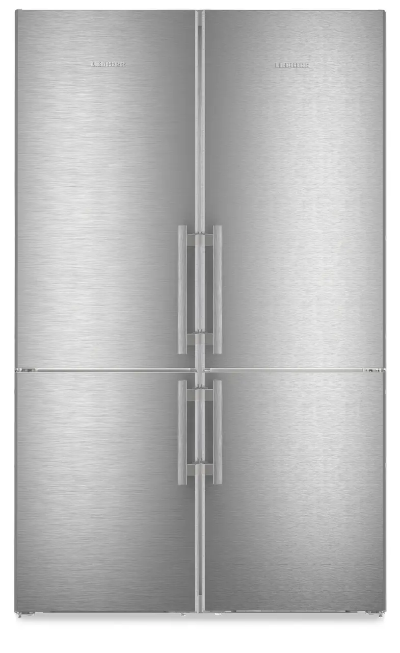 Image de produit, Perspective: Droit fermé, Combiné Side-by-Side, Couleur de l’habillage: acier inox, Couleur de porte: acier inox