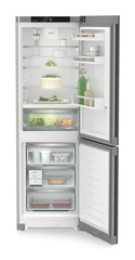Product image, Perspective: straight open decorated, Fridge-freezer with BioFresh and NoFrost, Casing colour: silver, Door colour: Steelfinish
