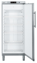 Product image, Perspective: straight open empty, Freestanding freezer with NoFrost, Casing colour: stainless steel