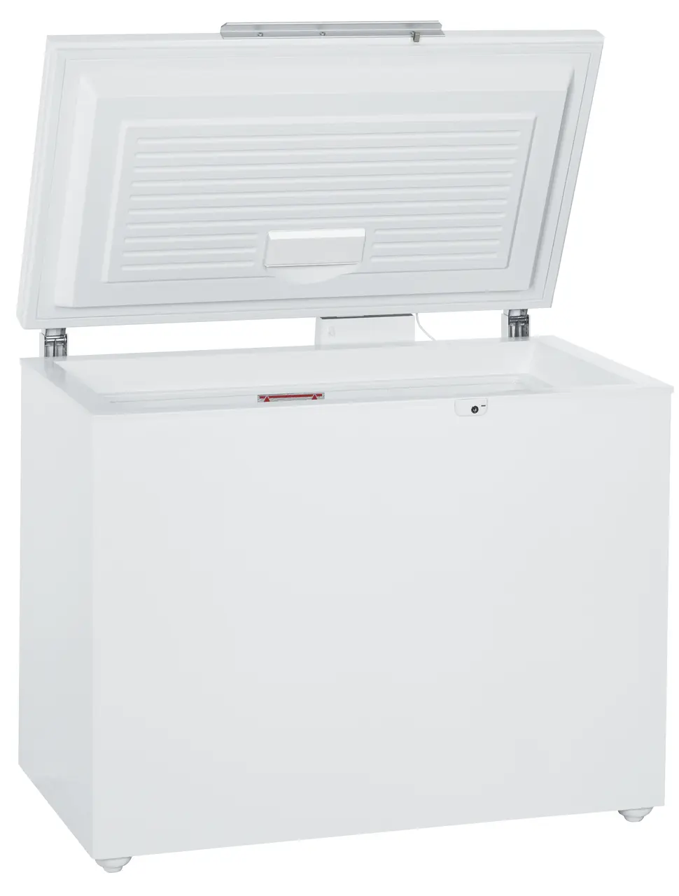 Product image, Perspective: oblique open empty, Laboratory chest freezer with Comfort electronic controller, Casing colour: white