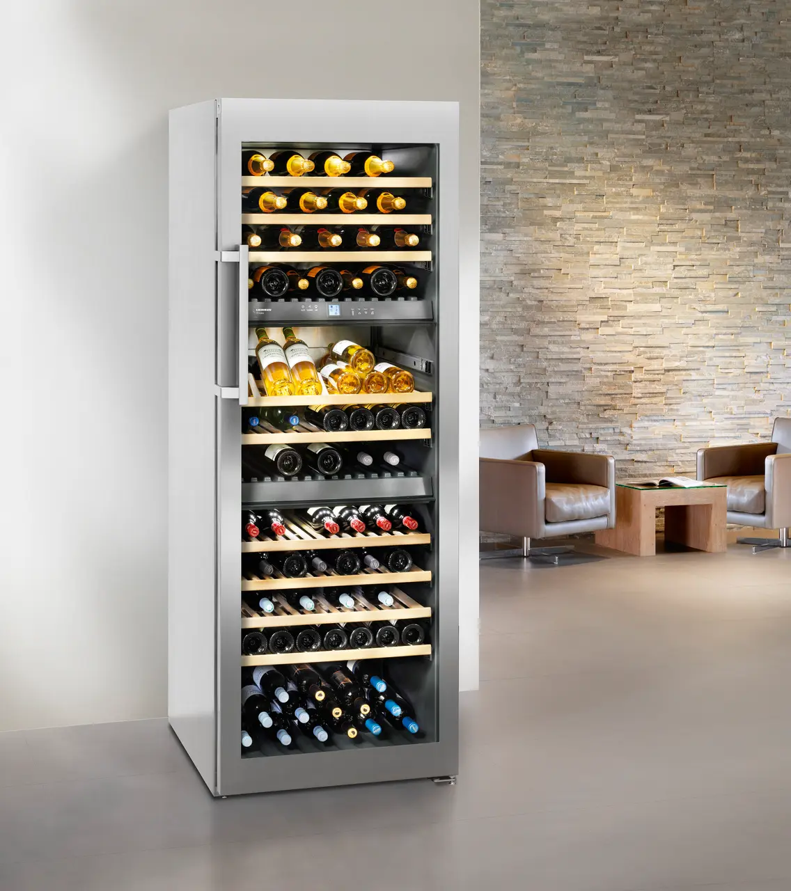 Product image, Perspective: milieu, Multi-temperature wine cabinet, Casing colour: stainless steel