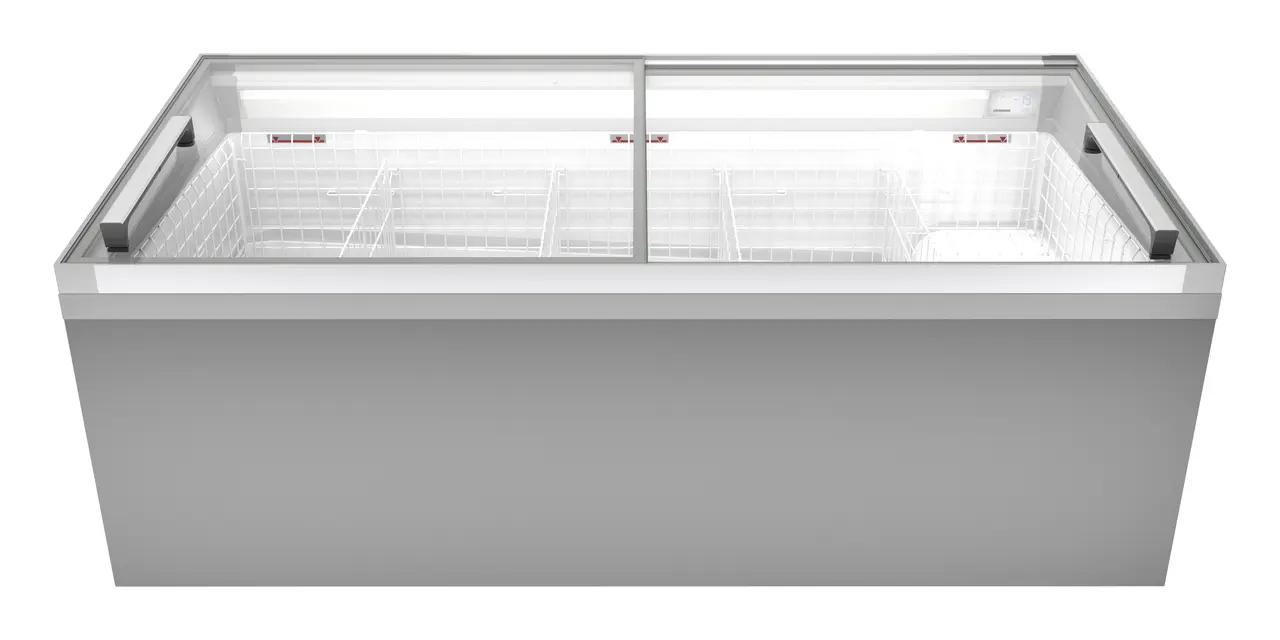 Image de produit, Perspective: Forme spéciale, Congélateur-coffre de supermarché, Couleur de l’habillage: gris