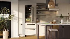 Product image, Perspective: milieu, Combined refrigerator-freezer with NoFrost for integrated use, Casing colour: Anthracite