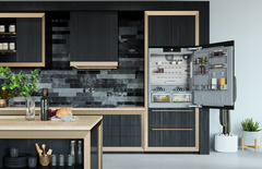 Product image, Perspective: milieu, Combined refrigerator-freezer with BioFresh and NoFrost for integrated use, Casing colour: Anthracite