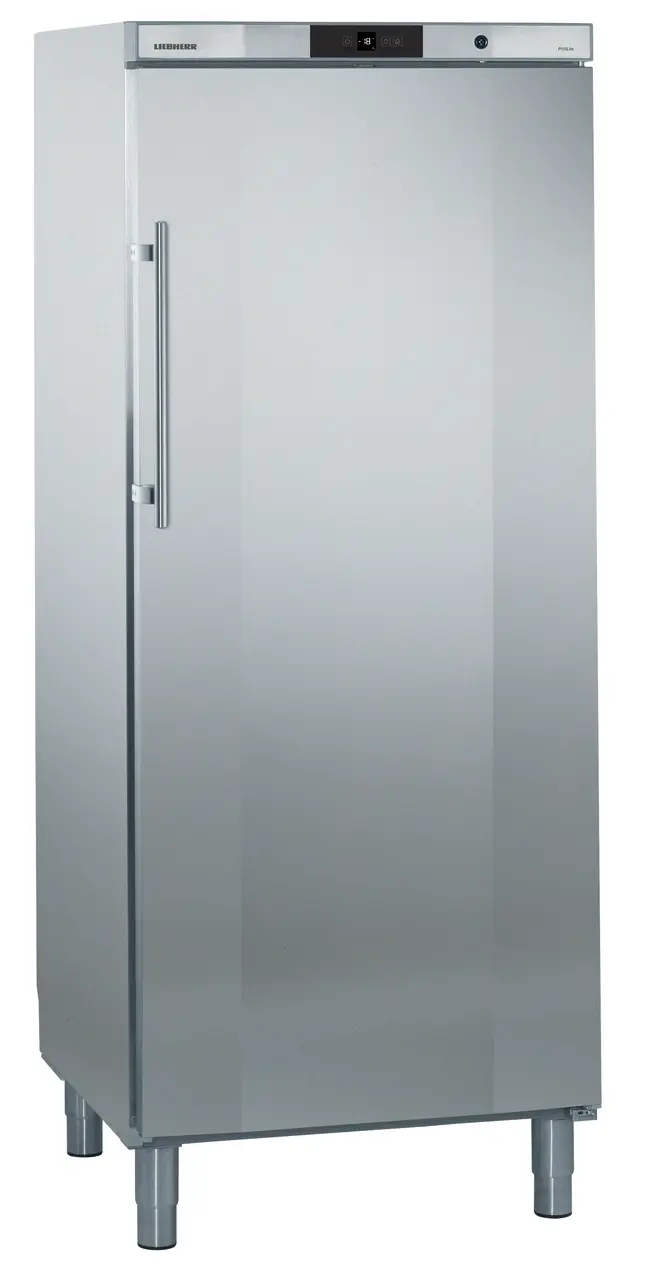 Product image, Perspective: oblique closed, Freestanding freezer with NoFrost, Casing colour: stainless steel