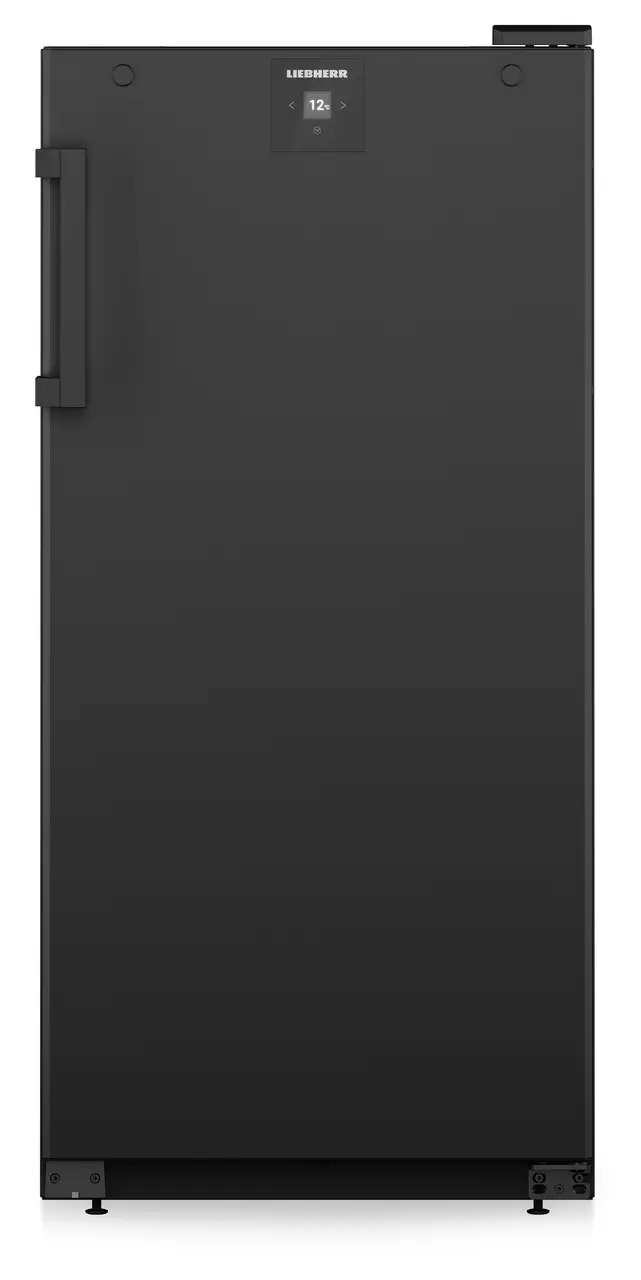 Изображение на продукта, Перспектива: Отпред, затворен, отворен с продукти, Шкаф за съхранение на вино, Цвят на корпуса: черен, Цвят на вратата: черен