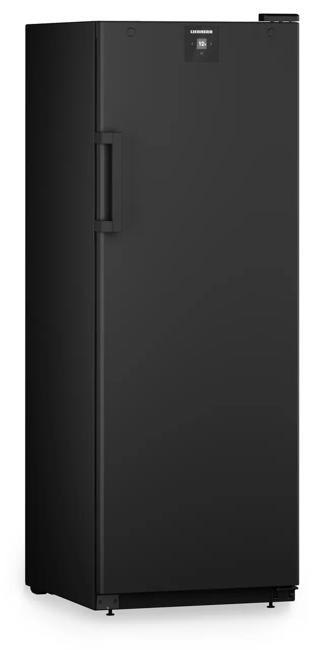 Product image, Perspective: oblique closed decorated, Wine storage cabinet, Casing colour: black, Door colour: black