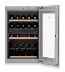 Product image, Perspective: special form, Built-in multi-temperature wine cabinet, Casing colour: silver, Door colour: GlassBlack
