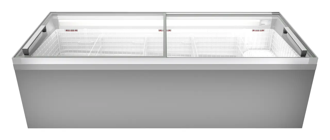 Image de produit, Perspective: Forme spéciale, Réfrigérateur-coffre et congélateur-coffre de supermarché, Couleur de l’habillage: blanc