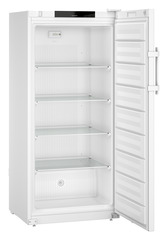 Изображение на продукта, Перспектива: Странично, отворен, празен, Лабораторен фризер с вътрешна част без източник на запалване, Цвят на корпуса: бял, Цвят на вратата: бял