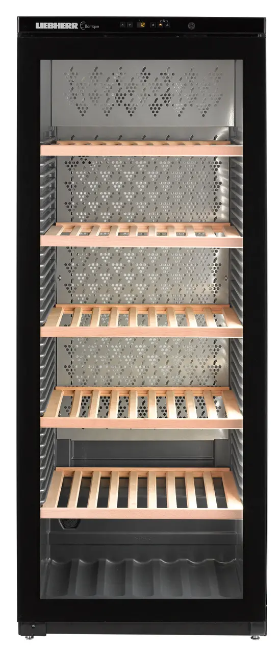 Product image, Perspective: straight closed empty, Wine storage cabinet, Casing colour: black, Door colour: GlassBlack