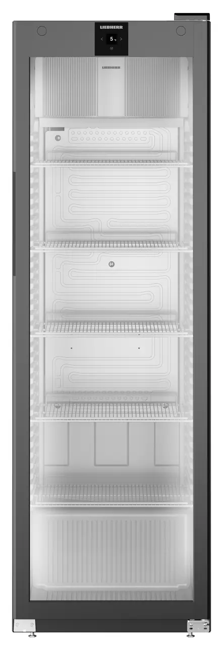 Изображение на продукта, Перспектива: Отпред, затворен, празен, Хладилник с динамично охлаждане, Цвят на корпуса: черен, Цвят на вратата: черен