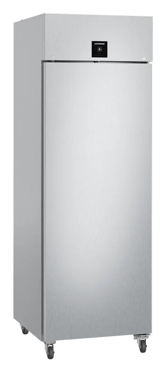 Izstrādājuma attēls, Perspektīva: Ieslīps skats, aizvērts, Dzesēšanas iekārta GN 2/1 ar cirkulācijas dzesēšanas sistēmu, Korpusa krāsa: nerūsējošais tērauds, Durvju krāsa: nerūsējošais tērauds