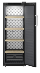 Product image, Perspective: straight open empty, Wine storage cabinet, Casing colour: black, Door colour: black