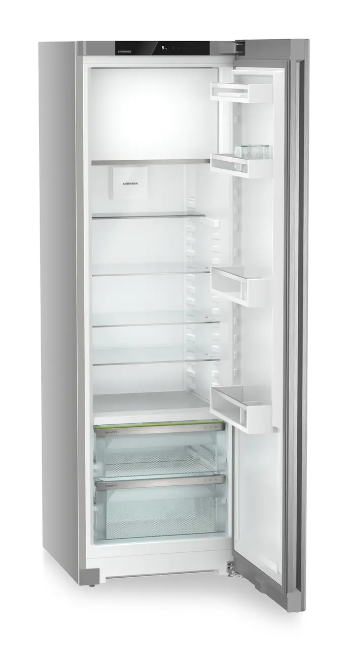 Изображение продукции, Перспектива: Под углом, с открытой дверцей, без продуктов, Холодильник с зоной свежести BioFresh, Цвет корпуса: серебристый