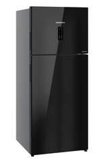 Product image, Perspective: oblique closed, Fridge-freezer with NoFrost, Casing colour: grey, Door colour: Black Gloss