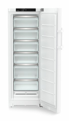Изображение продукции, Перспектива: Прямо, с открытой дверцей, без продуктов, Морозильная камера с системой NoFrost, Цвет корпуса: белый, Цвет дверцы: белый