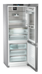 Product image, Perspective: oblique open empty, Fridge-freezer with BioFresh Professional and NoFrost, Casing colour: stainless steel, Door colour: stainless steel