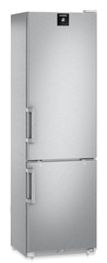 Product image, Perspective: oblique closed empty, Combined refrigerator-freezer, Casing colour: stainless steel, Door colour: stainless steel