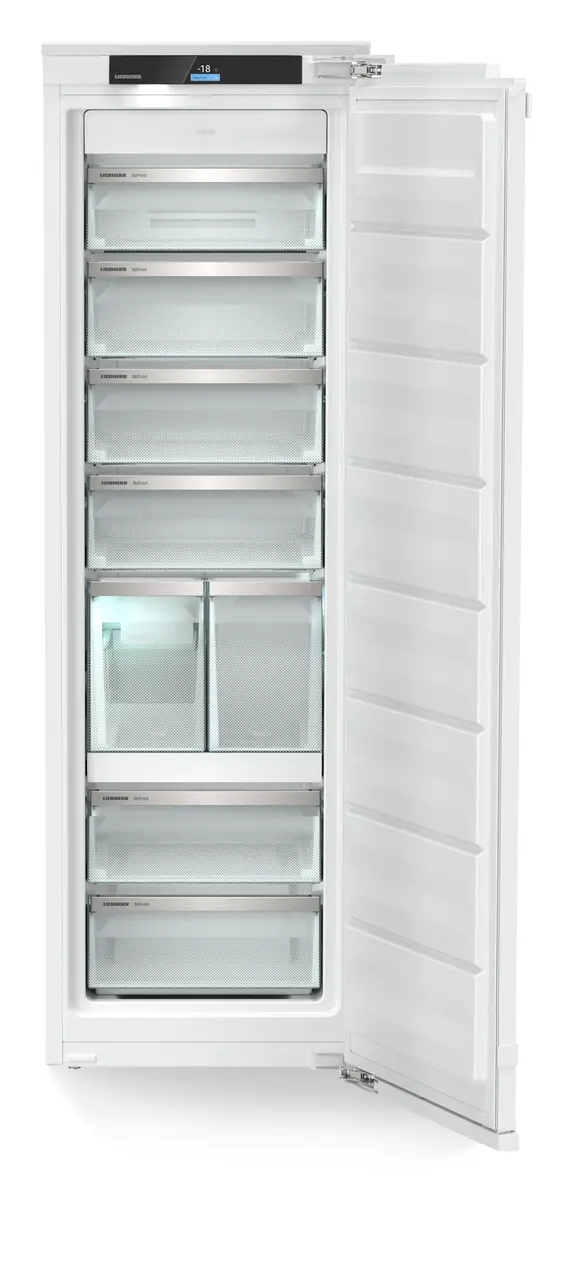 Produkt-Bild, Perspektive: gerade offen leer, Integrierbarer Gefrierschrank mit IceTower und AutoDoor