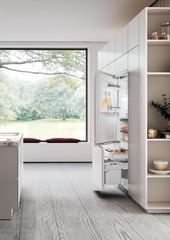 Produkt-Bild, Perspektive: Milieu, Integrierbarer Kühlschrank mit Kellerfach und BioFresh