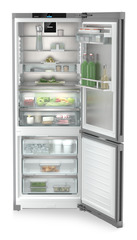Product image, Perspective: straight open decorated, Fridge-freezer with BioFresh Professional and NoFrost, Casing colour: stainless steel, Door colour: stainless steel