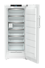 Produktbillede, Perspektiv: Lige åben tom, Fritstående fryseskab med NoFrost og EasyTwist-Ice, Kabinetfarve: Hvid, Dørfarve: Hvid