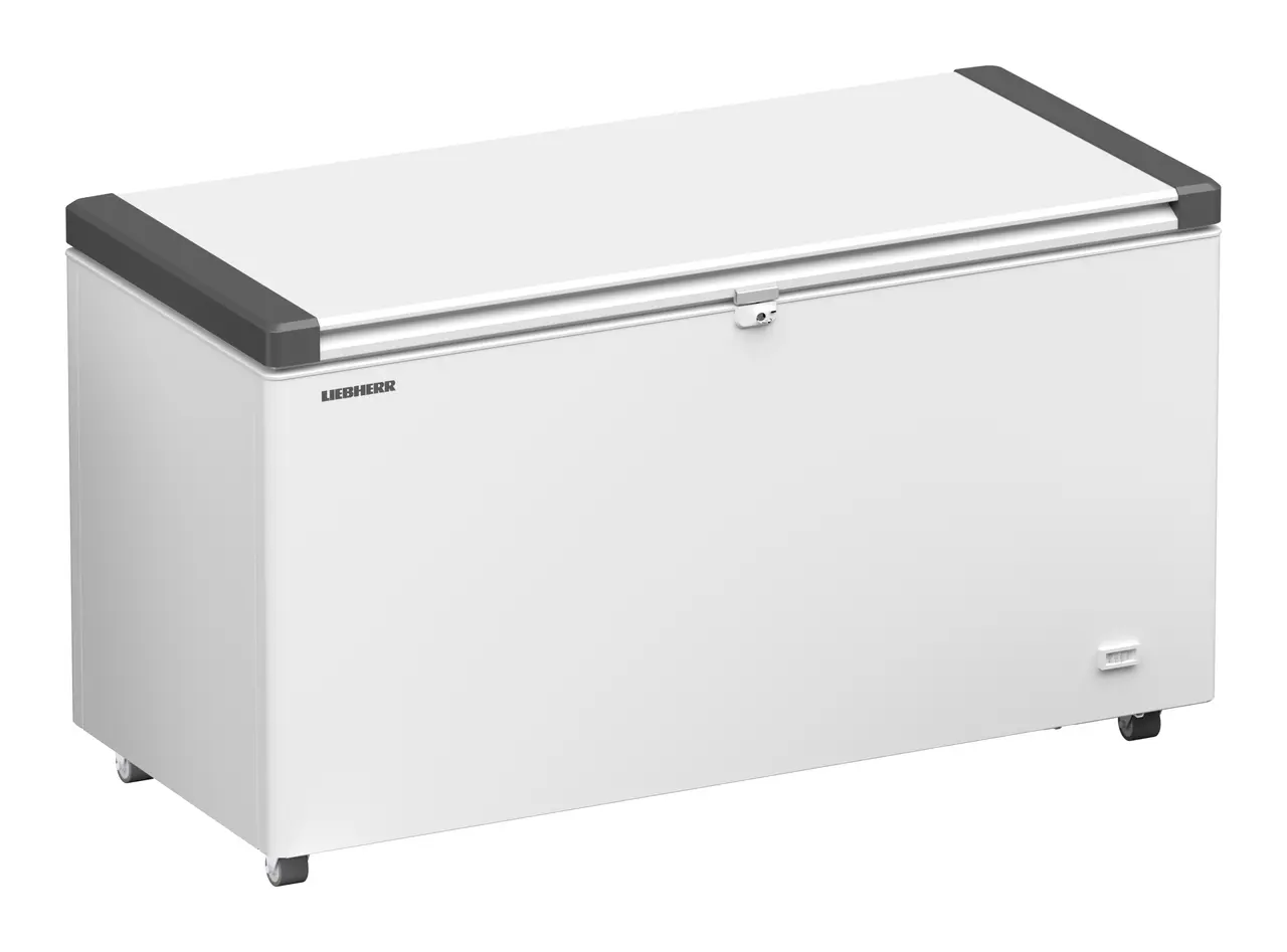 Produkt-Bild, Perspektive: schräg geschlossen leer, Gefriertruhe, Gehäusefarbe: Weiß