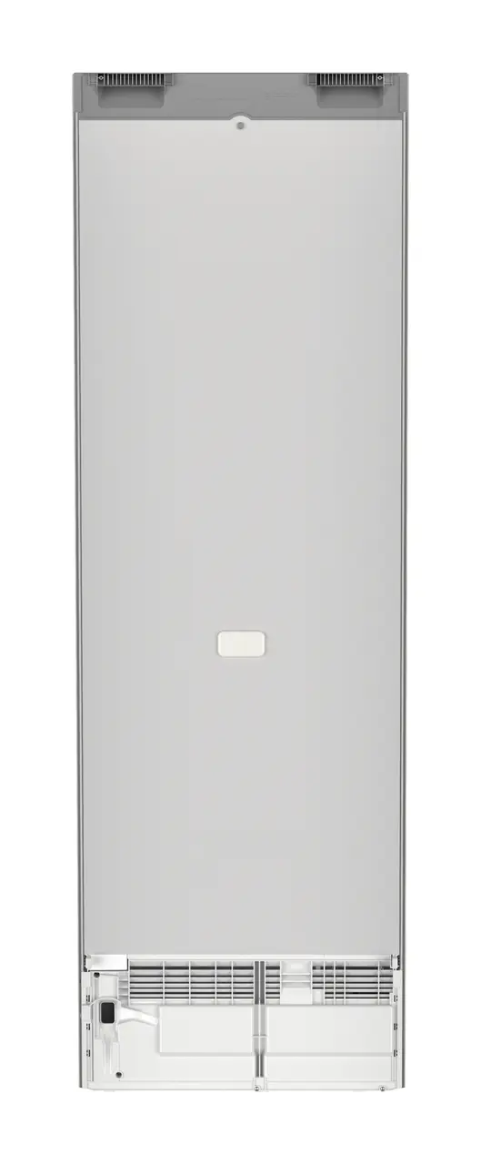 Product image, Perspective: back side, Combined fridge-freezers with EasyFresh and NoFrost, Casing colour: silver, Door colour: Steelfinish