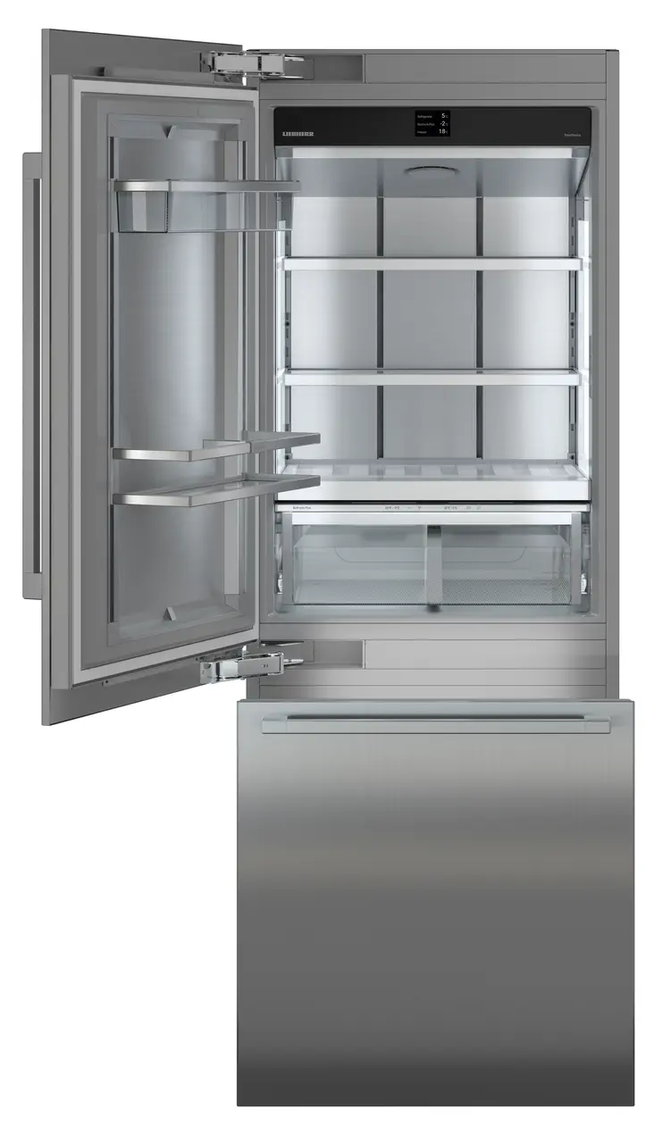 Product image, Perspective: straight open empty, Combined refrigerator-freezer with BioFresh and NoFrost for integrated use