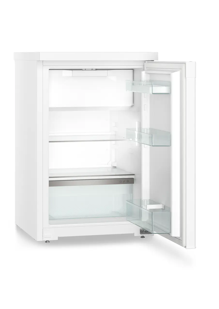 Produktbild, Perspektiv: Vinklad, öppen, tom, Bänkkylskåp, Färg på hölje: Vit, Färg på dörr: Vit