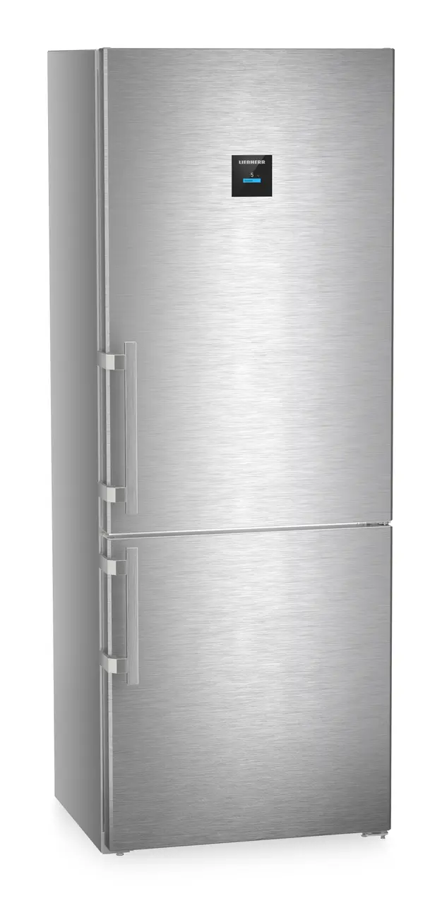 Product image, Perspective: oblique closed, Fridge-freezer with BioFresh and NoFrost, Casing colour: silver, Door colour: stainless steel