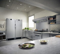 Product image, Perspective: milieu, Forced-air refrigerator, Casing colour: stainless steel, Door colour: stainless steel