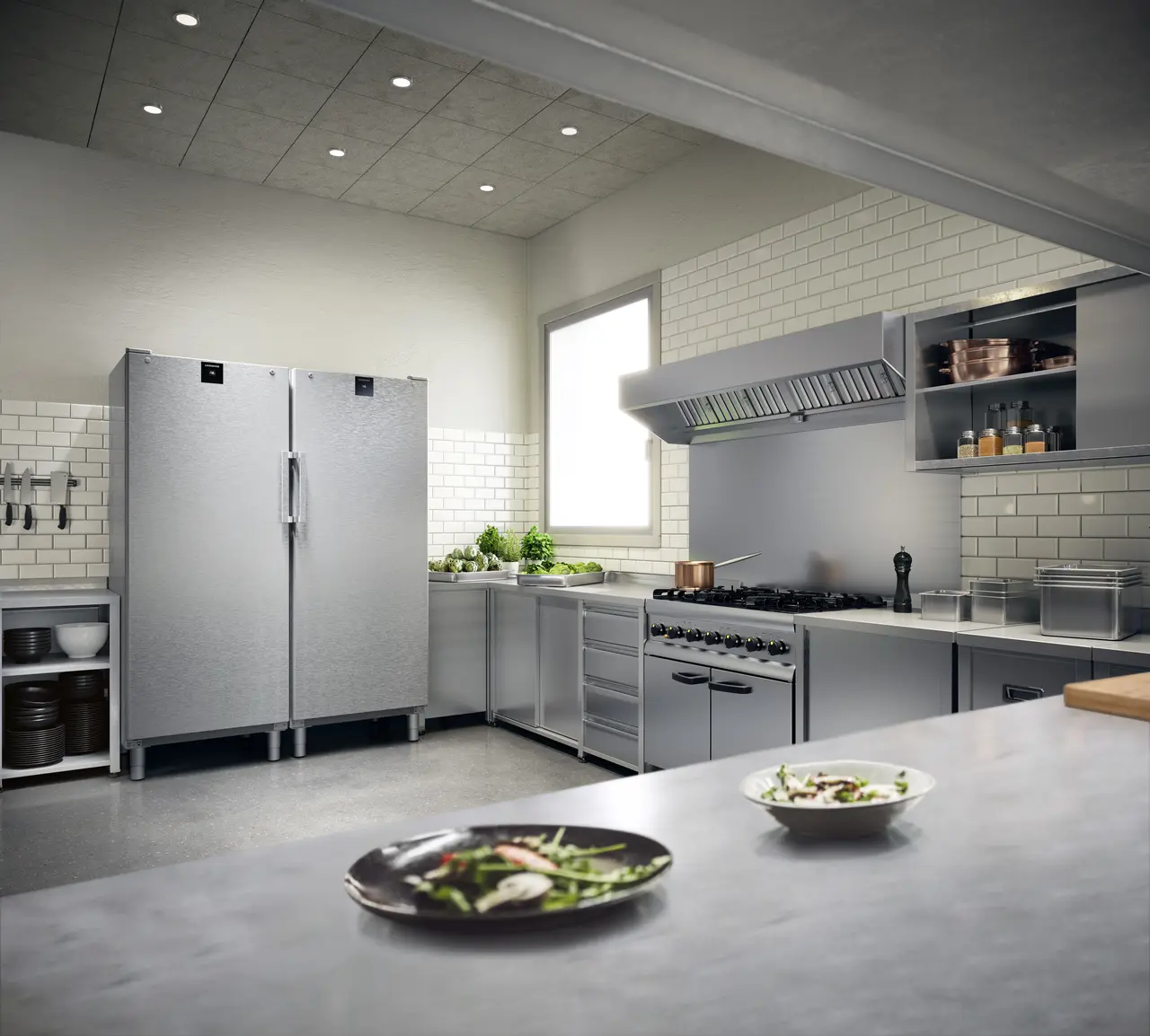Product image, Perspective: milieu, Forced-air refrigerator, Casing colour: stainless steel, Door colour: stainless steel