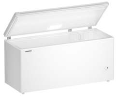 Image de produit, Perspective: Oblique ouvert vide, Congélateur coffre, Couleur de l’habillage: blanc, Couleur de porte: blanc