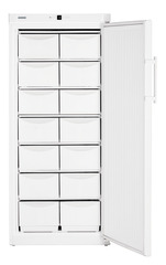 Product image, Perspective: straight open empty, Freezer with static cooling, Casing colour: white