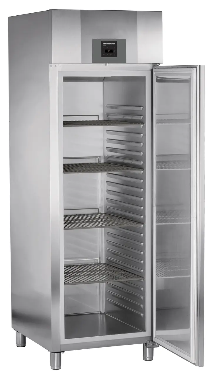 Product image, Perspective: oblique open empty, Forced-air freezer GN 2/1, Casing colour: stainless steel