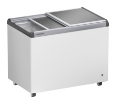 Product image, Perspective: oblique half-open empty, Ice-cream chest freezer, Casing colour: white