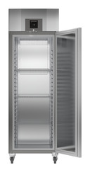 Product image, Perspective: straight open empty, Forced-air freezer GN 2/1, Casing colour: stainless steel look