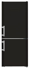 Product image, Perspective: straight closed, Automatic refrigerator-freezer with SmartFrost, Casing colour: black, Door colour: black