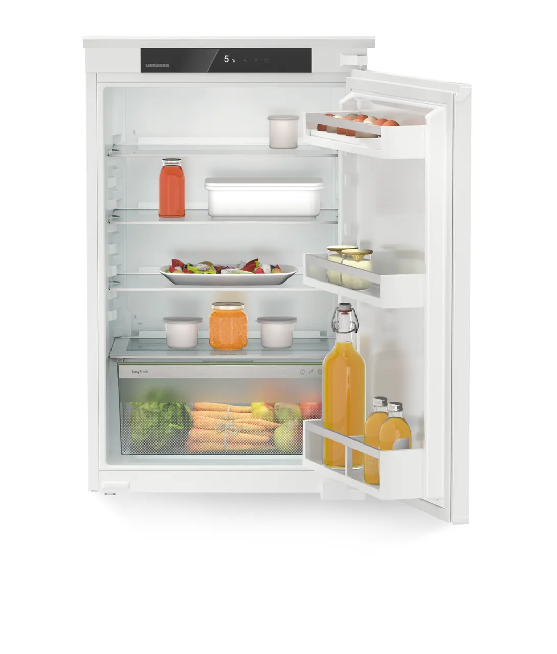 Product image, Perspective: straight open decorated, Integrable fridge with EasyFresh