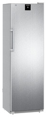 Product image, Perspective: oblique closed empty, Forced-air refrigerator, Casing colour: stainless steel, Door colour: stainless steel