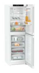 Produktbillede, Perspektiv: Skrå åben udsmykket, Køle-frysekombination med EasyFresh og NoFrost, Kabinetfarve: Hvid, Dørfarve: Hvid