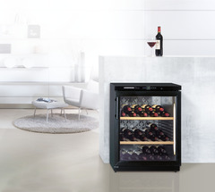 Product image, Perspective: milieu, Wine storage cabinet, Casing colour: black, Door colour: black